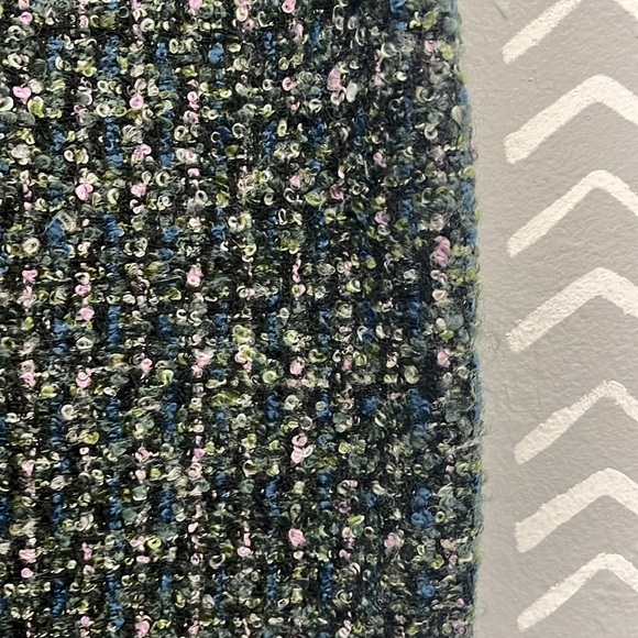 J. Crew Skirt J Crew The Pencil Skirt Wool Size 4 Green Pink Blue - Picture 5 of 9